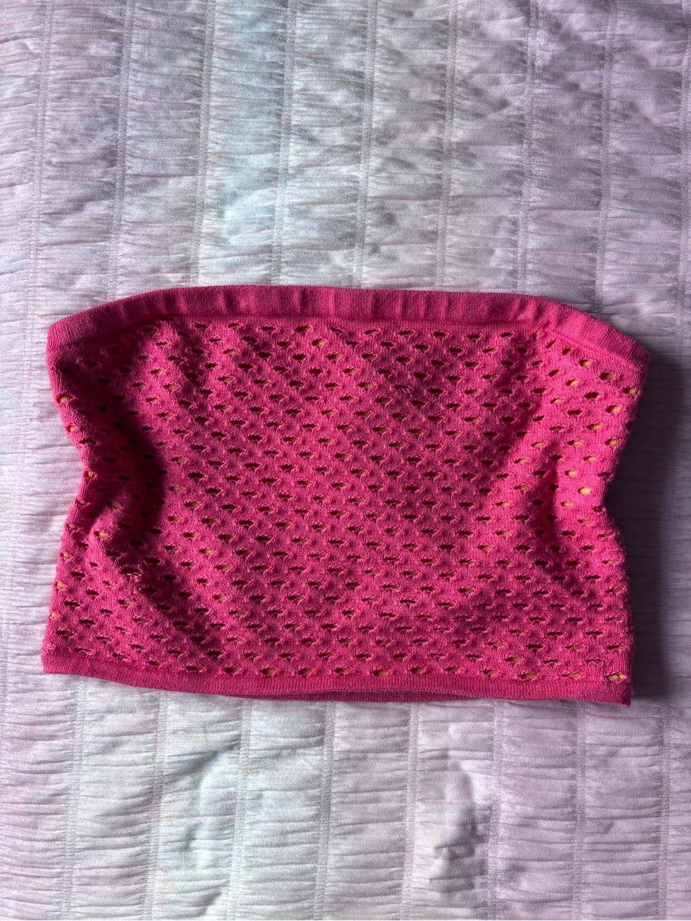 Aerie Pink Crochet Knit Tube Top